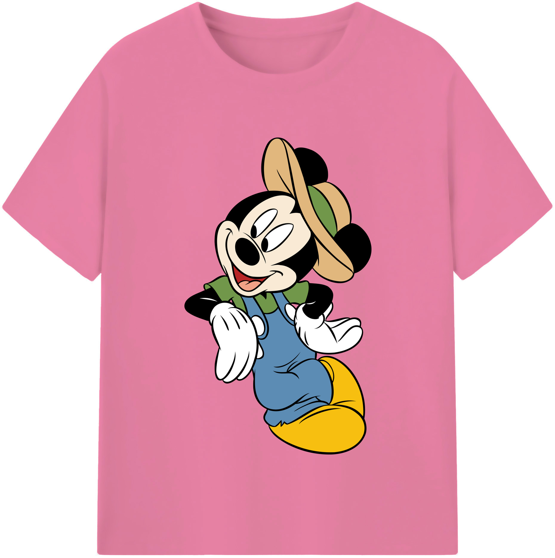 （画像用） ミッキーマウス Mickey Mouse 綿100％半袖Tシャツ（フロントプリント）